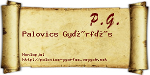 Palovics Gyárfás névjegykártya