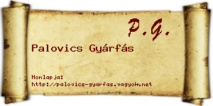 Palovics Gyárfás névjegykártya