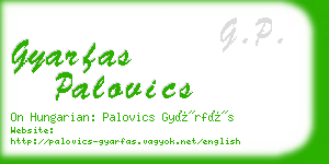 gyarfas palovics business card
